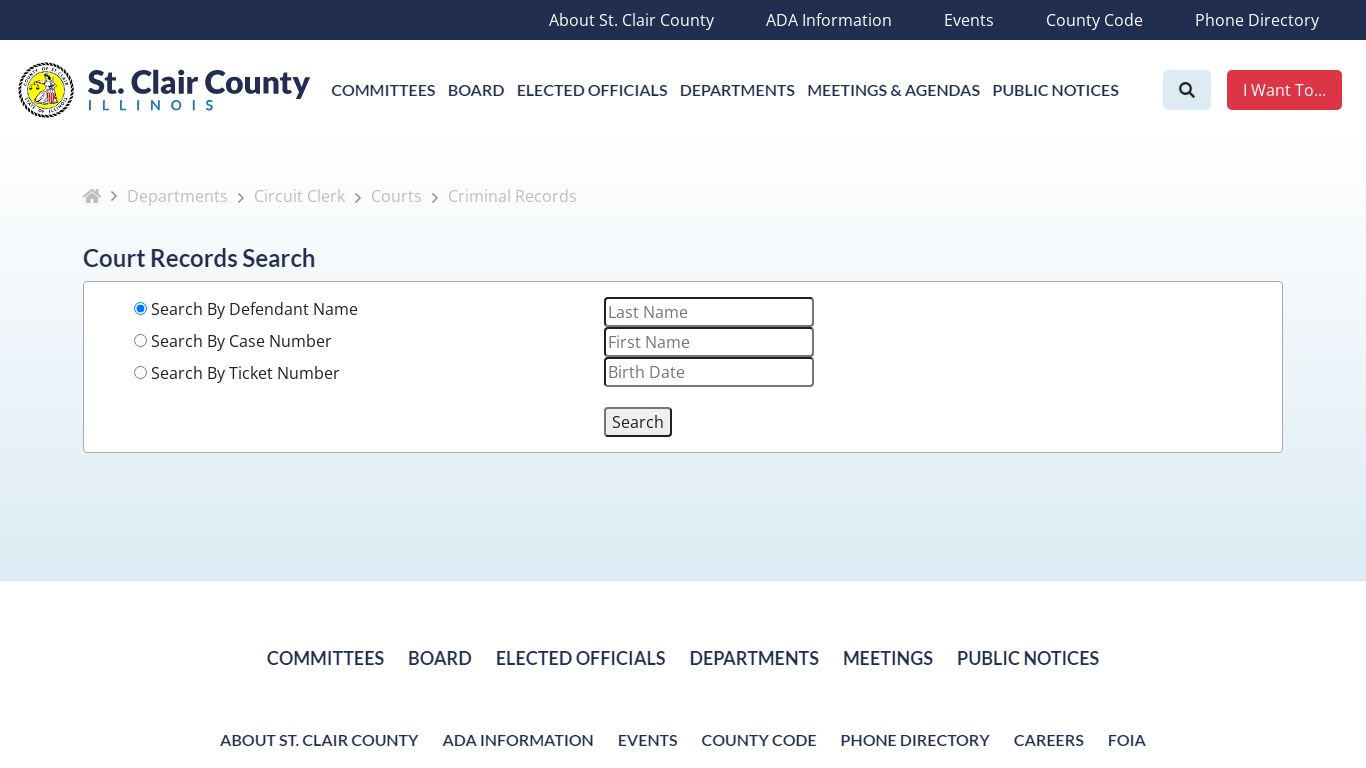 Criminal Records | Courts - St. Clair County, Illinois