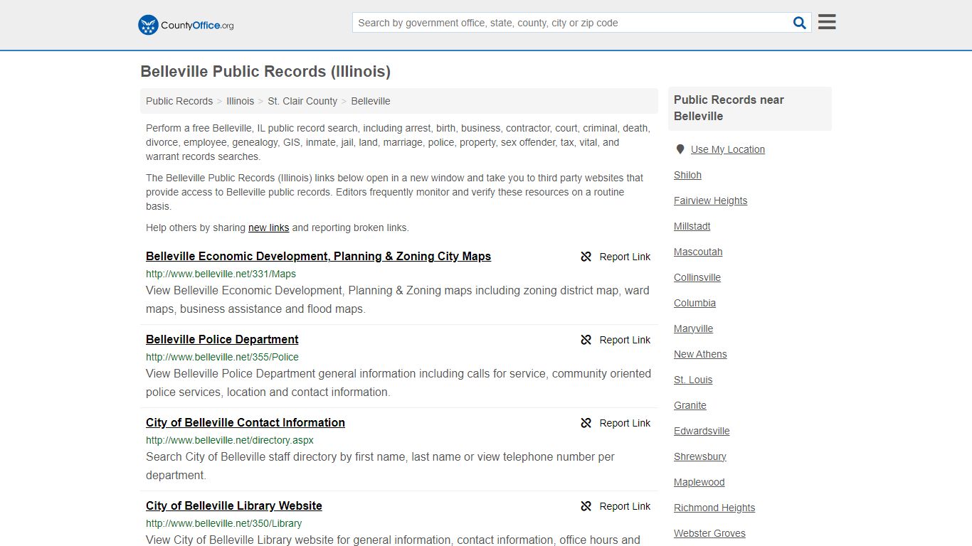 Public Records - Belleville, IL (Business, Criminal, GIS, Property ...